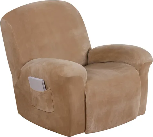 Vista 72 de Turquoize Fundas de terciopelo para sillas reclinables con bolsillo, fundas elásticas para sillas reclinables, 1 pieza de terciopelo para muebles