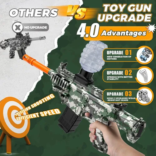 Vista 4 de Juguetes eléctricos de bolas de gel, lanzador de bolas de salpicaduras ecológico, juegos automáticos al aire libre, juguetes para actividades