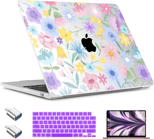 Vista 47 de TWOLSKOO Funda para MacBook Air de 15 pulgadas 2025 2024 2023 Release M4 A3241 M3 A3114 M2 A2941, carcasa rígida de plástico, protector de pantalla