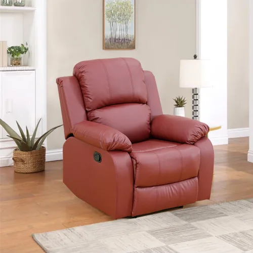 Vista 49 de Juego de sofá reclinable manual de cuero, juego de sofá reclinable negro, juego de muebles de sala de estar, sofá biplaza reclinable