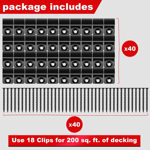 Vista 3 de Clips de arranque de acero inoxidable 304, clips universales para cubierta con tornillos para cubiertas compuestas, sujetadores ocultos
