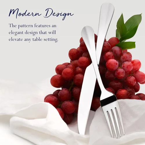 Vista 7 de Juego de cubiertos de acero inoxidable Pfaltzgraff Everyday, 20 piezas, Plateado