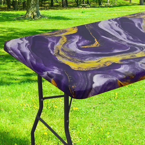 Vista 35 de Smiry Mantel rectangular para mesas de 4 pies, impermeable, elástico, ajustable, para mesas de 4 pies, manteles de vinilo con parte trasera