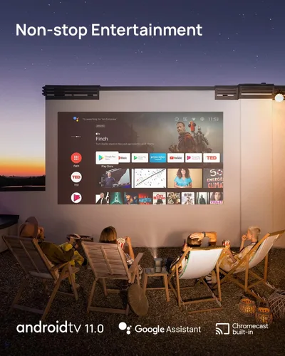 Vista 6 de XGIMI Proyector portátil MoGo 2 Pro 1080P, mini proyector con WiFi y Bluetooth, Android TV 11.0, 400 lúmenes ISO, altavoces 2X8W, soporta 4K