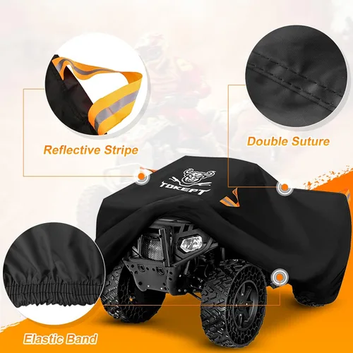 Vista 3 de Funda para ATV, funda impermeable resistente para 4 ruedas, funda para quad, protección para todo tipo de clima, resistente a la UV, protección al