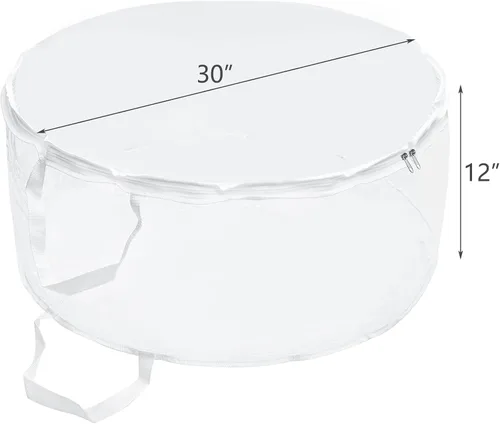 Vista 3 de Hedume Bolsa de almacenamiento para coronas, bolsa transparente de 30 x 12 pulgadas, contenedor de almacenamiento de corona de Navidad con doble