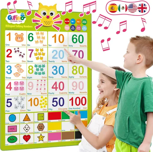 Vista 11 de Póster electrónico bilingüe del alfabeto de las primeras 100 palabras – Tabla de aprendizaje interactiva para niños 100 primeras palabras