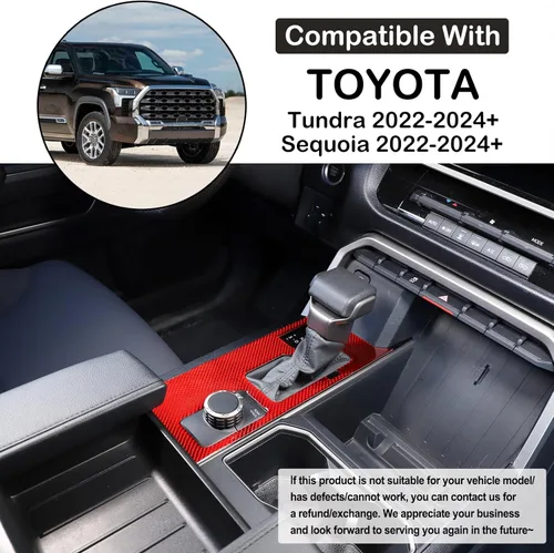 Vista 19 de Aunginsy Marco para panel de cambio de marchas con caja de almacenamiento Compatible con Toyota Tundra/Sequoia 2022-2024 2025 Protector contra