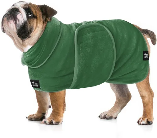 Vista 30 de Tuff Pupper Bata de baño para perro de secado rápido, toalla de felpa de 800 GSM, bata de baño súper absorbente para mascotas y cachorros, capucha