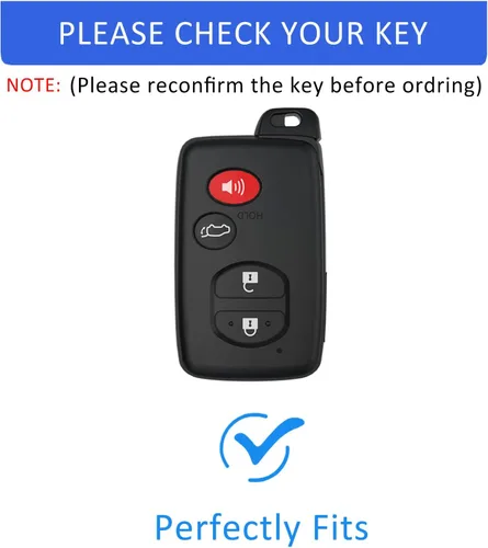 Vista 4 de Funda para llavero Flensent con llavero para Toyota Camry Avalon Corolla Highlander Prius RAV4 Venza (Negro)