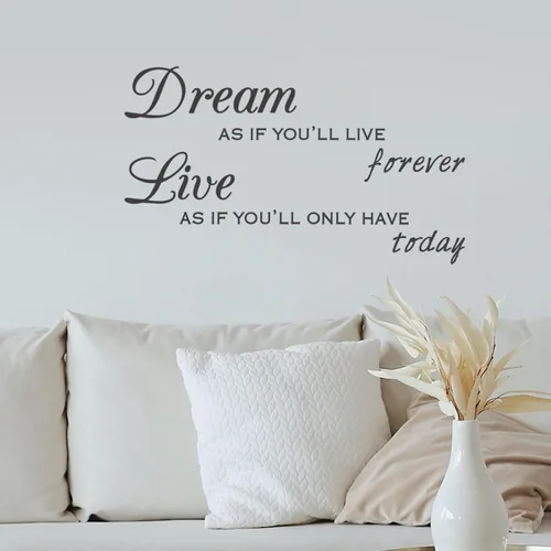 Vista 2 de EXCEART Calcomanías de pared para el hogar, 3 hojas de calcomanías motivacionales para pared, calcomanías de letras inglesas, eslogan de letras