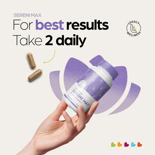 Vista 3 de SERINI-MAX - Suplemento de apoyo del estado de ánimo 5-HTP + calcio - Apoya el estado mental tranquilo y pacífico - Aumenta la serotonina, 5HTP 200