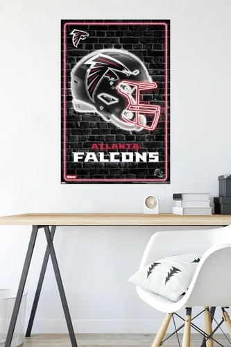 Vista 4 de Trends International NFL Atlanta Falcons - Póster de pared con casco neón 23