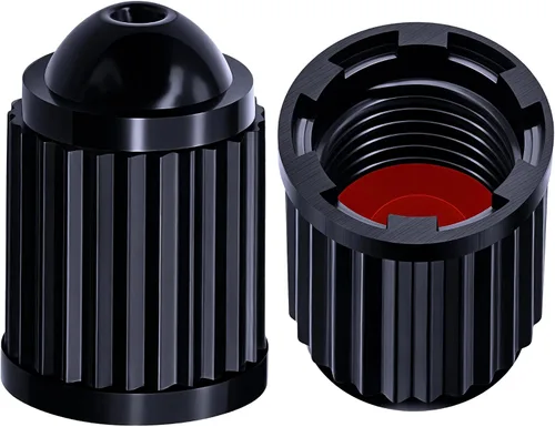 Vista 40 de 10 piezas de tapas de válvula de neumático TPMS con vástago largo, tapas de válvula de rueda de plástico negro para TPMS TR20008, tapas de vástago