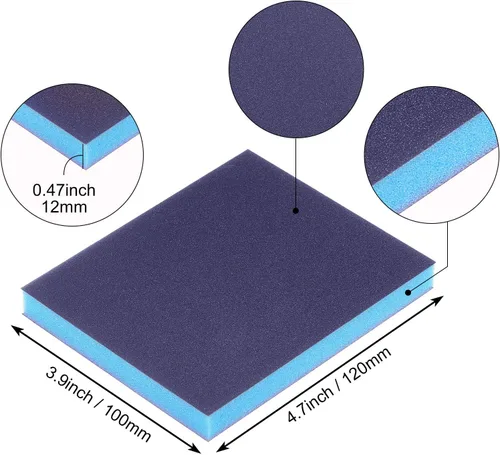 Vista 3 de 24 esponjas de lijado azul ultra grano, bloques de lijado para paneles de yeso, esponja lavable reutilizable para modelos de cerámica, manualidades
