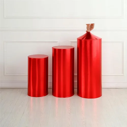 Vista 13 de Cubiertas redondas para soporte de cilindro para fiestas, cubiertas elásticas bronceadoras para pedestal, cubierta de cilindro de zócalo, 3 Negro
