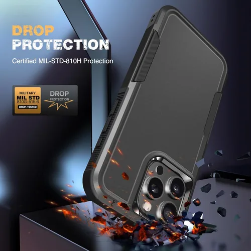 Vista 4 de Diaclara Funda diseñada para iPhone 13 Pro Max, [con protector de pantalla de privacidad] [antiespía] [protección contra caídas de grado militar]