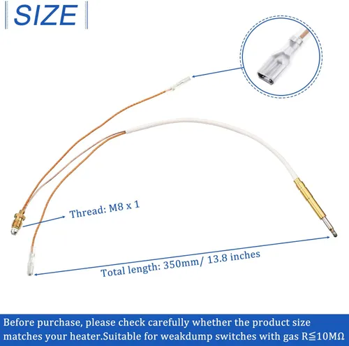 Vista 2 de Honoson Piezas de repuesto para calentador de patio, kit de reparación de calentador de exterior, termopar e interruptor de descarga Fd4, sensor