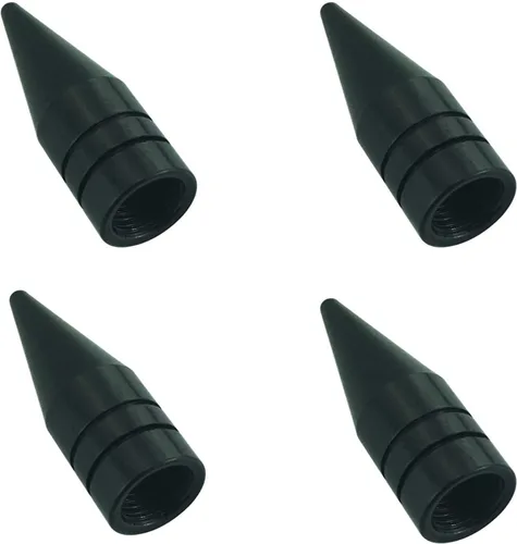 Vista 4 de Abfer Tapas de válvula de neumáticos, tapas de vástago de aire de automóvil, cubiertas para vástagos de presión para bicicletas, vehículos, Negro