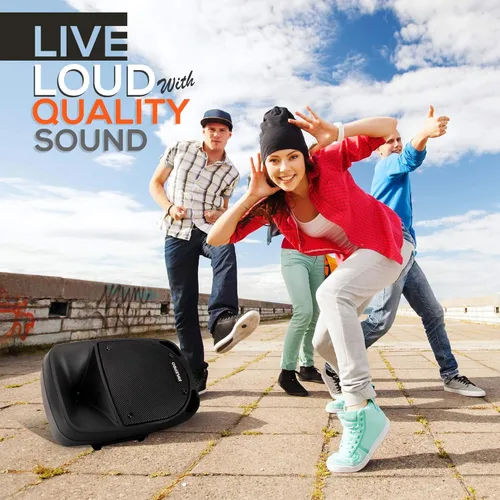 Vista 8 de Pyle PSBT105A - Altavoz PA portátil Bluetooth de 1000 W, subwoofer de 10 pulgadas, micrófono inalámbrico UHF, MP3USBSD, batería recargable, luces