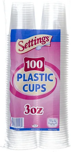 Vista 4 de Vasos plásticos descartables Settings de 3 onzas, Transparente