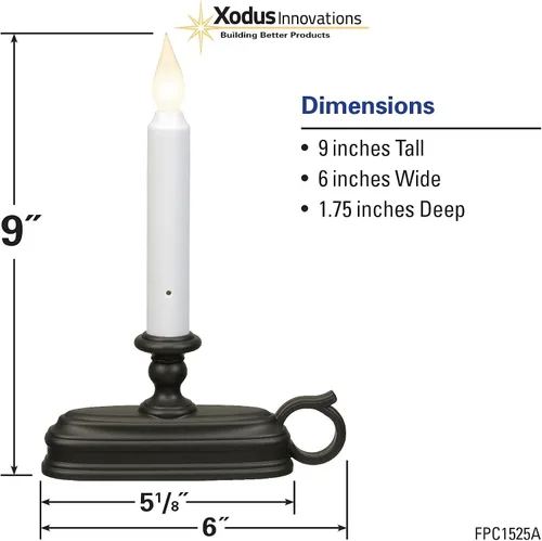 Vista 5 de Xodus Innovations FPC1525A-R6 - Vela LED para ventana con batería con nueva tecnología de punto caliente y sensor de atardecer a amanecer y elección