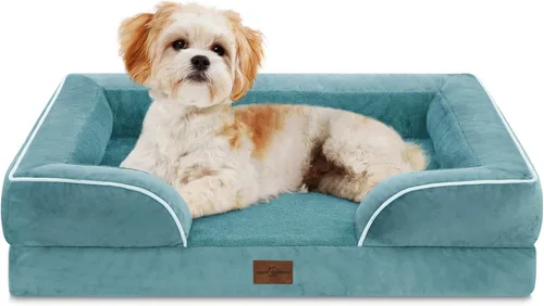 Vista 178 de Comfort Expression Cama ortopédica para perros extra grandes de 45 x 35 pulgadas, cama para mascotas XL de espuma tipo caja de huevos impermeable