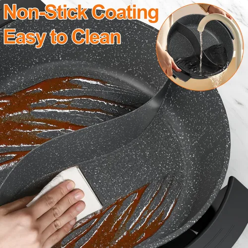 Vista 8 de Stariver Olla eléctrica de 6 litros con divisor - Fondue de doble sabor y olla Shabu Shabu, 1360 W con control de 5 temperaturas, antiadherente