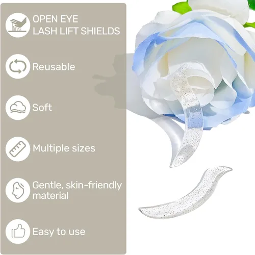 Vista 5 de Libeauty Barras de elevación de pestañas, almohadillas coreanas sin pegamento, diseñadas para levantamiento de pestañas de ojos abiertos, varillas