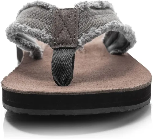 Vista 2 de FITORY Chanclas de cuero para hombre, sandalias cómodas para la playa