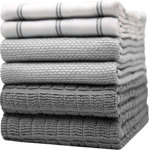 Vista 34 de Bumble - Juego de 6 paños de cocina de alta calidad de 13 x 13 pulgadas, 100 % algodón hilado en anillo natural, 11.64 oz/m², altamente absorbentes