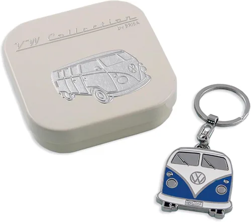 Vista 6 de BRISA VW Collection - Llavero de metal esmaltado Volkswagen con diseño de autobús T1 Azul