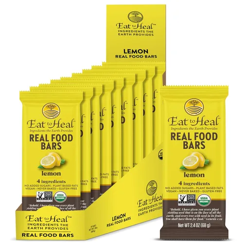 Vista 13 de EatToHeal Barra de comida real de mantequilla de maní, barras orgánicas veganas saludables con alto contenido de proteínas, reemplazo de comidas