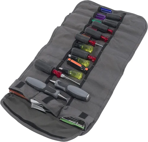 Vista 3 de Carhartt Rollo utilitario de 18 bolsillos, bolsa de organización de herramientas resistente al agua duradera Gris