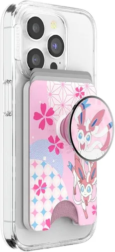 Vista 7 de PopSockets Cartera adhesiva para teléfono y tarjetero con agarre, púrpura - Aura