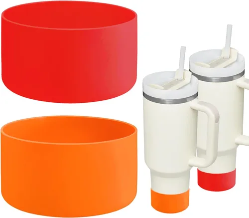 Vista 26 de QIANHAI Botas de silicona para Stanley Quencher Adventure, vaso de 40 onzas con asa y Stanley IceFlow de 30 onzas y 20 onzas, funda inferior