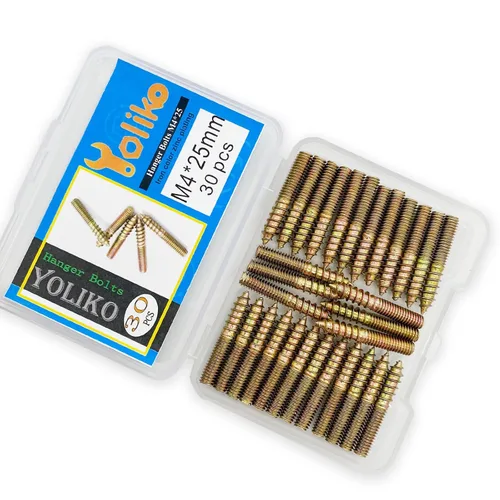 Vista 7 de Paquete de 30 pernos de percha M4 x 25 de 25mm (0.98") con cabeza doble de 4mm (0.16") para muebles