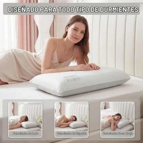 Vista 3 de Almohada de espuma viscoelástica refrescante, almohada de cama, almohada de cuello de tacto medio suave para dormir, almohadas de espuma