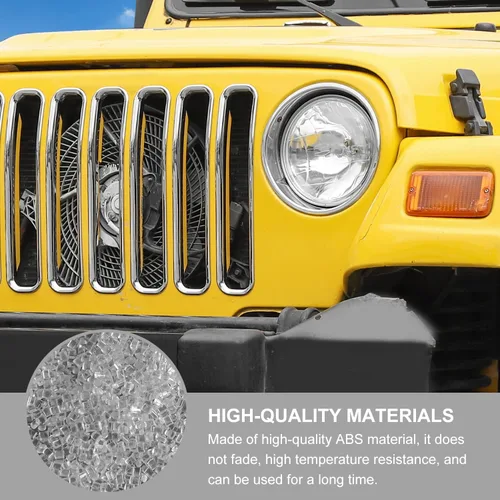 Vista 4 de Insertos de parrilla delantera para Jeep Wrangler TJ 1997-2006 (cromado)