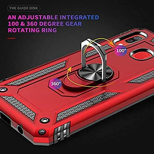 Vista 4 de Funda para Huawei Y9 2019 / Enjoy 9 Plus (no para Y9 Prime 2019) con protector de pantalla de vidrio templado, funda híbrida resistente de doble