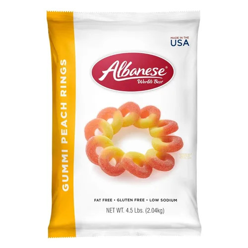 Albanese - Gomitas de anillos de melocotón, 4.5 libras de caramelo