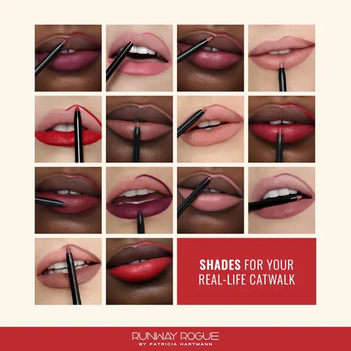 Vista 6 de Runway Rogue Designer Liner Lápiz Delineador de Labios, Lápiz Delineador de Labios Mate Rosa Suave-Malva y Sacapuntas para Delineador de Labios, 'A