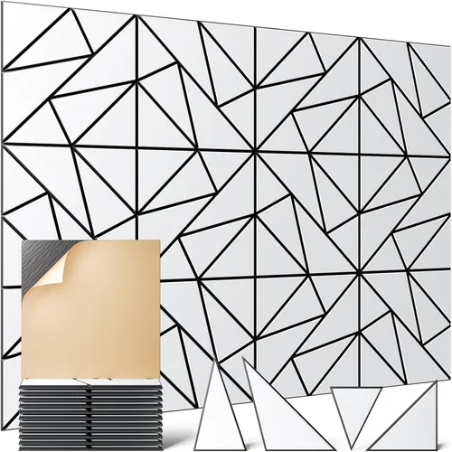 Vista 13 de Paquete de 12 paneles acústicos, paneles acústicos de 12 x 12 x 0.4 pulgadas, paneles de espuma a prueba de sonido para paredes, paneles de sonido