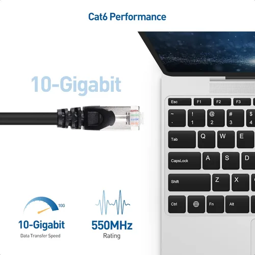 Vista 2 de Cable Matters Cable Ethernet Cat6A blindado largo sin enganches de 10 Gbps de 35 pies