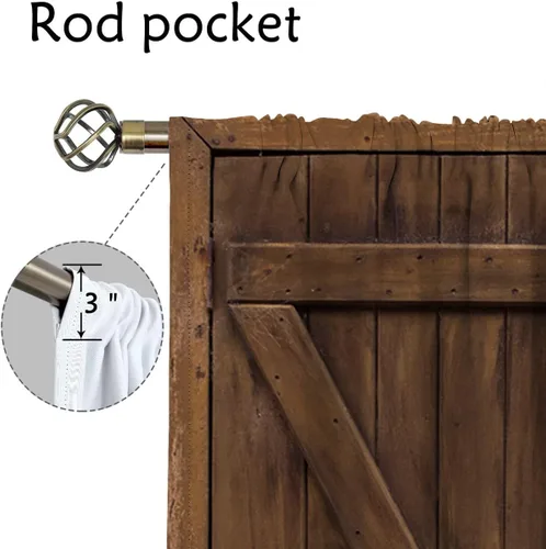 Vista 5 de Cortinas opacas rústicas antiguas para puerta de granja para niños y niñas, decoración de oscurecimiento de habitación, puerta de granero de madera