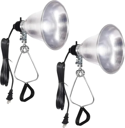 Vista 10 de Simple Deluxe - Paquete de 2 lámparas de abrazadera con reflector de aluminio de 5.5 pulgadas de hasta 60W, casquillo E26 (sin foco incluido), cable