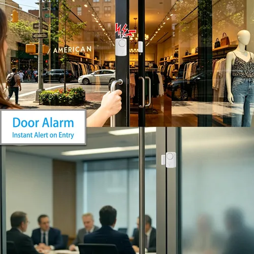 Vista 5 de Alarma de puerta y ventana, alarma con sensor de ventana para seguridad en el hogar, alarma de puerta de piscina de 120 DB para seguridad de niños