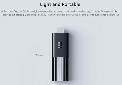 Vista 3 de Xiaomi Mi TV Stick, 1 GB RAM + 8 GB ROM, 1080P HDR, procesador de cuatro núcleos de 64 bits, Android 9.0 - Reemplazo directo de Mi TV Box S