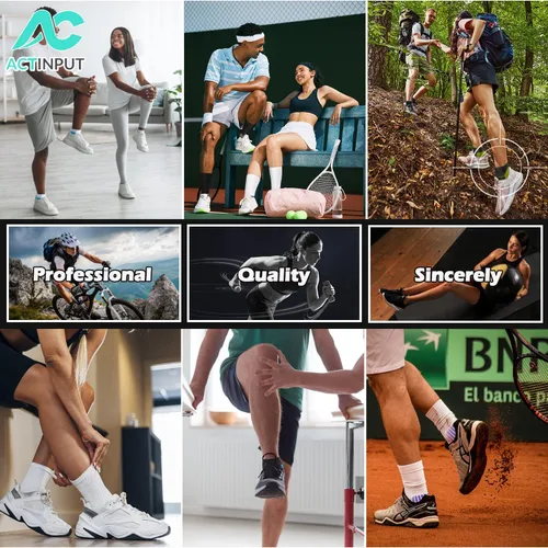 Vista 6 de ACTINPUT - Calcetines de compresión unisex para el alivio de la fascitis plantar, 8-15mmHg, ideales para atletismo, con soporte de arco