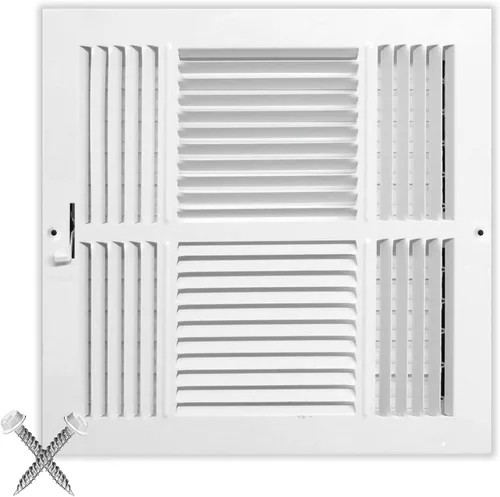 Vista 40 de HVAC Premium Rejilla de Suministro de Aire de 1 Vía de 10'' X 6'' - Tapa de Ventilación y Difusor - Cara Plana Estampada - Blanco